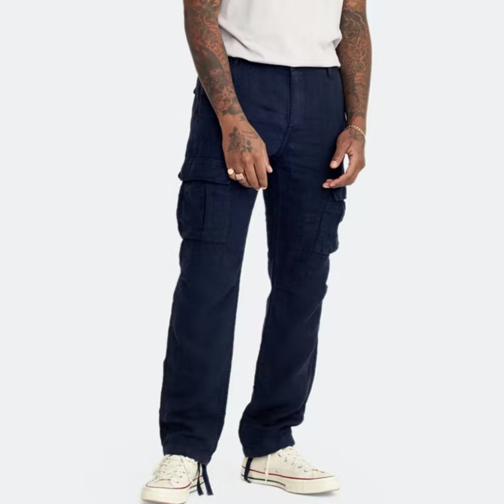 Wax London Brick Trouser Navy Ripstop
